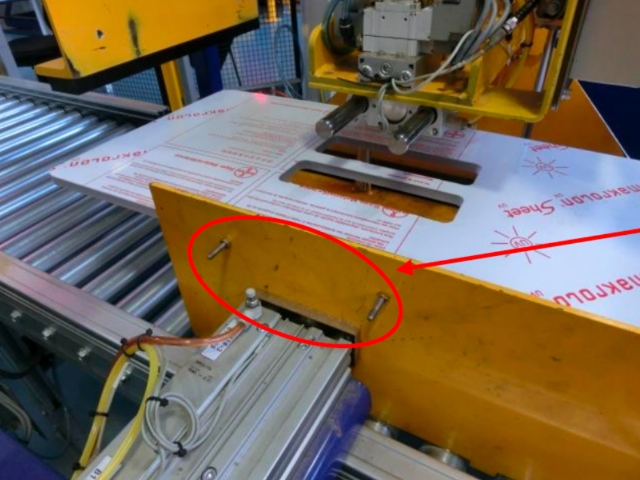 Using the correct template, place studs in locating holes of backing plate and fit nuts so that the template is secure.