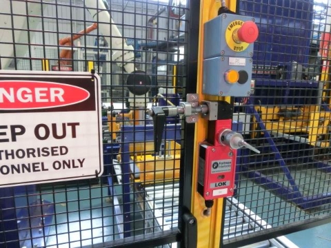 <p>Step 1:
Enter safety the robot key. cell using key the
access This
must be possession at all
in
times when in the robot cell.</p>